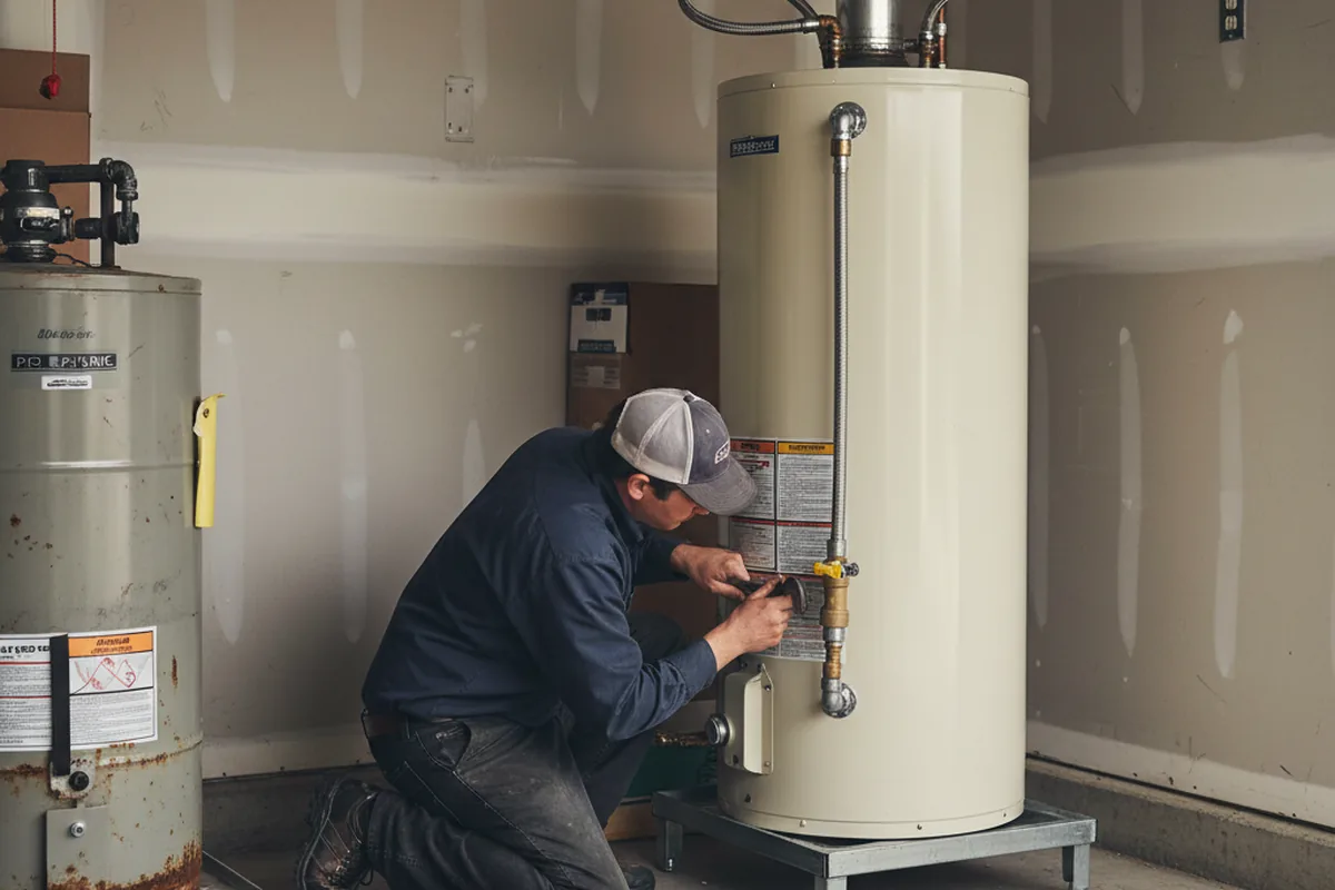 Water heater and shutoff valve replacement in Archer